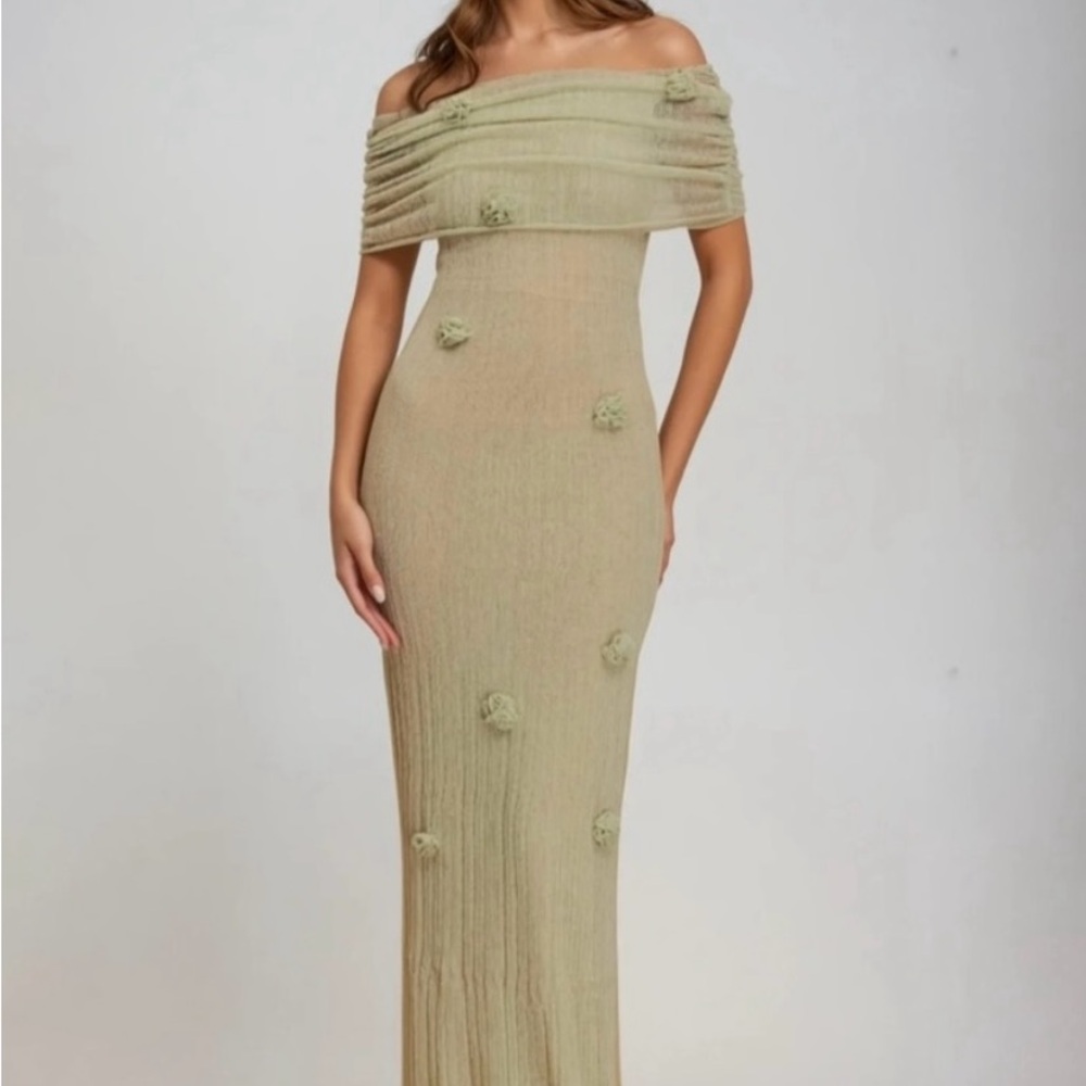 Celestine Knit Maxi Dress - Sage Green